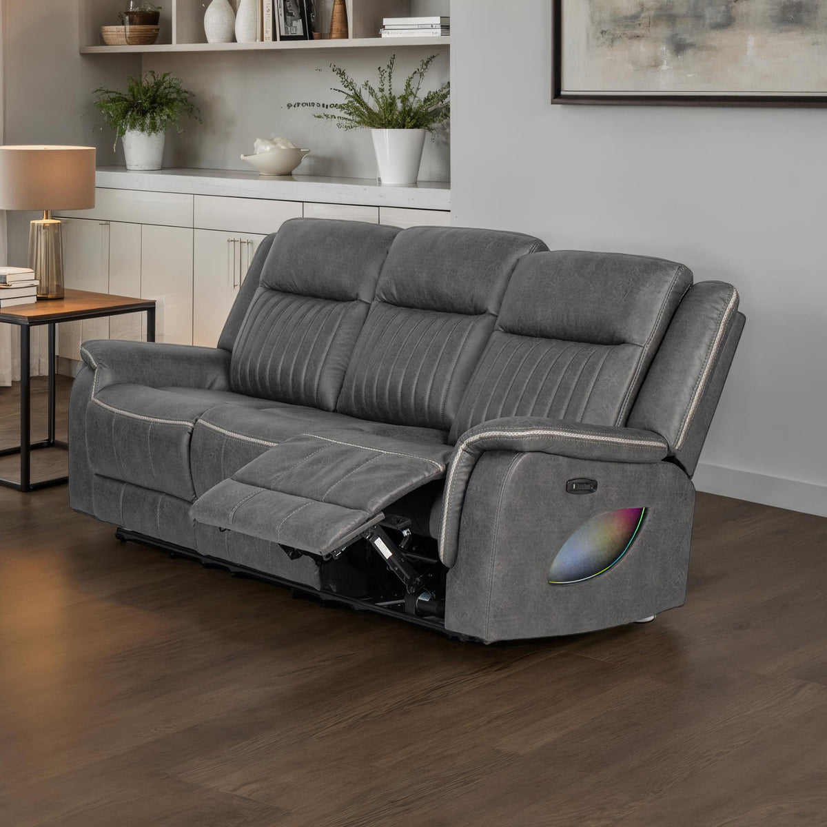 Arturus Transitional Power Reclining Sofa, Loveseat & Recliner - Power Sofa