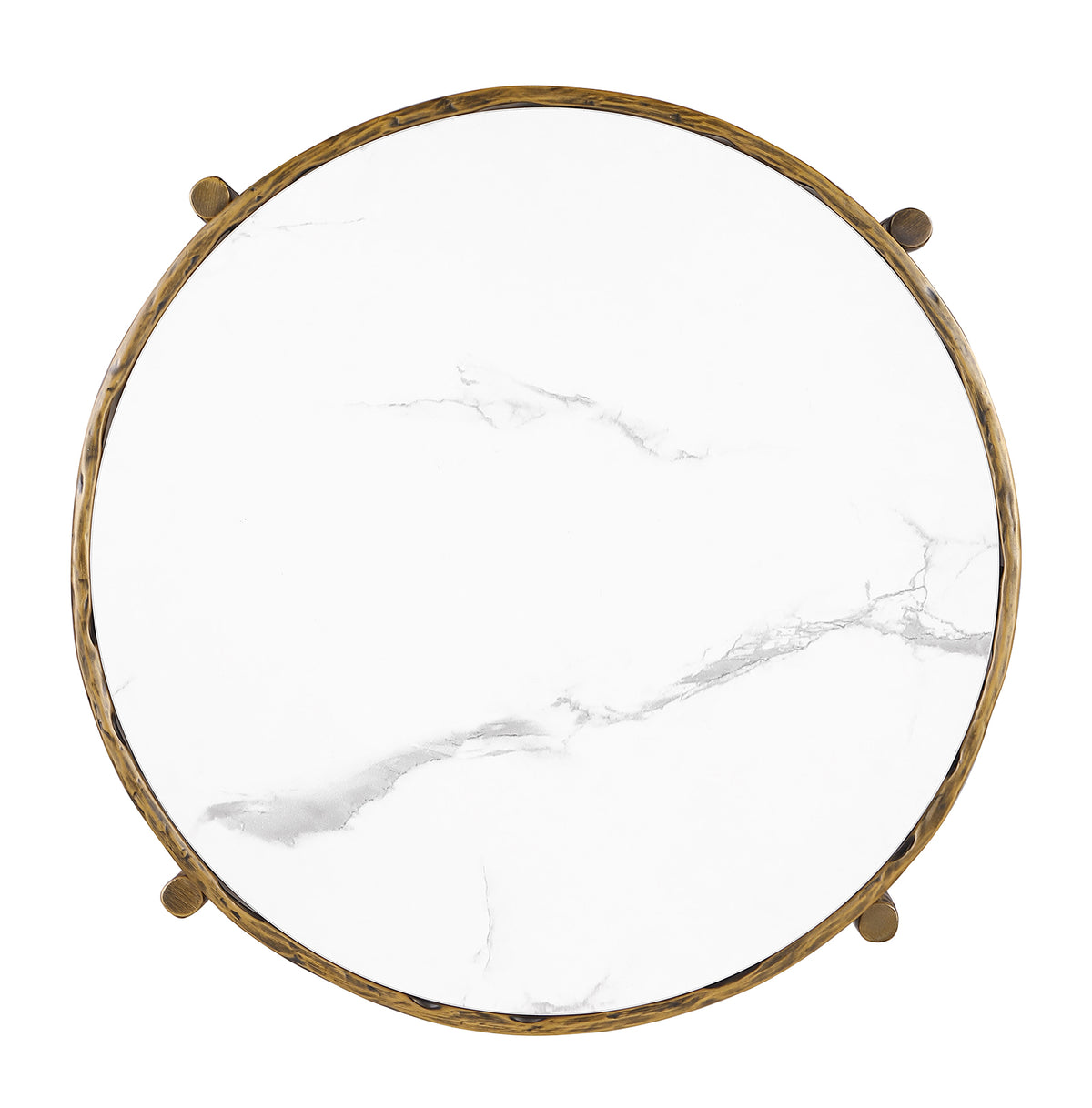Kerna Contemporary Sintered Stone Coffee & End Tables - Forged Steel in Matte Gold or Gunmetal