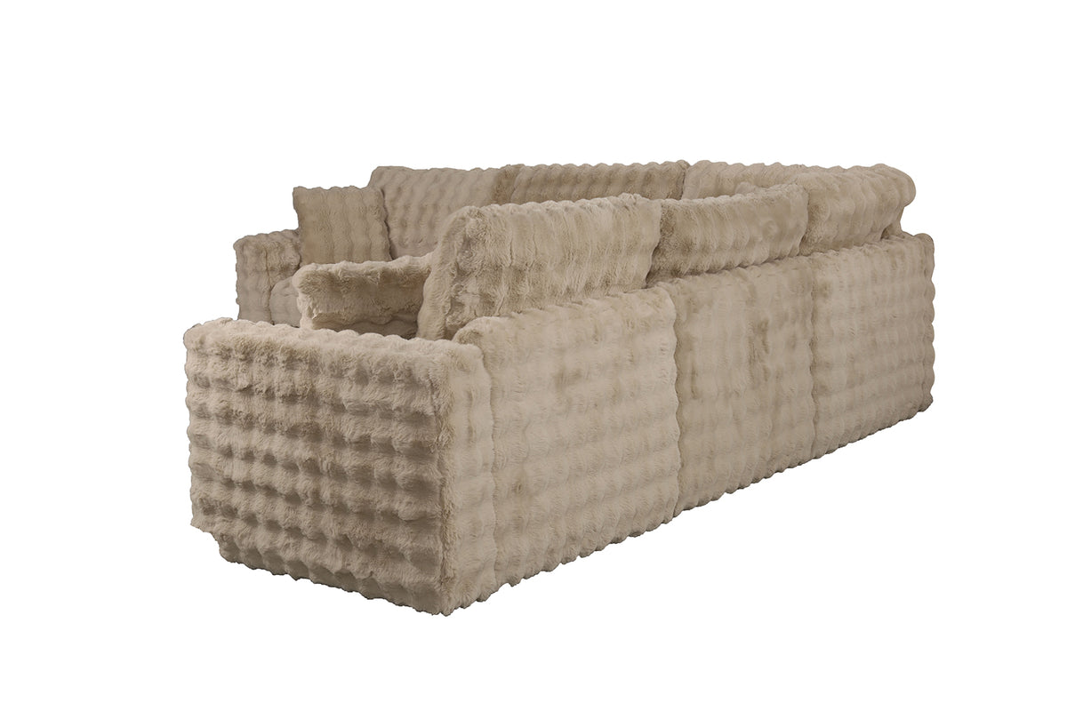 McKenna Modular L-Shaped Sectional with Faux Fur Contrast – view 5