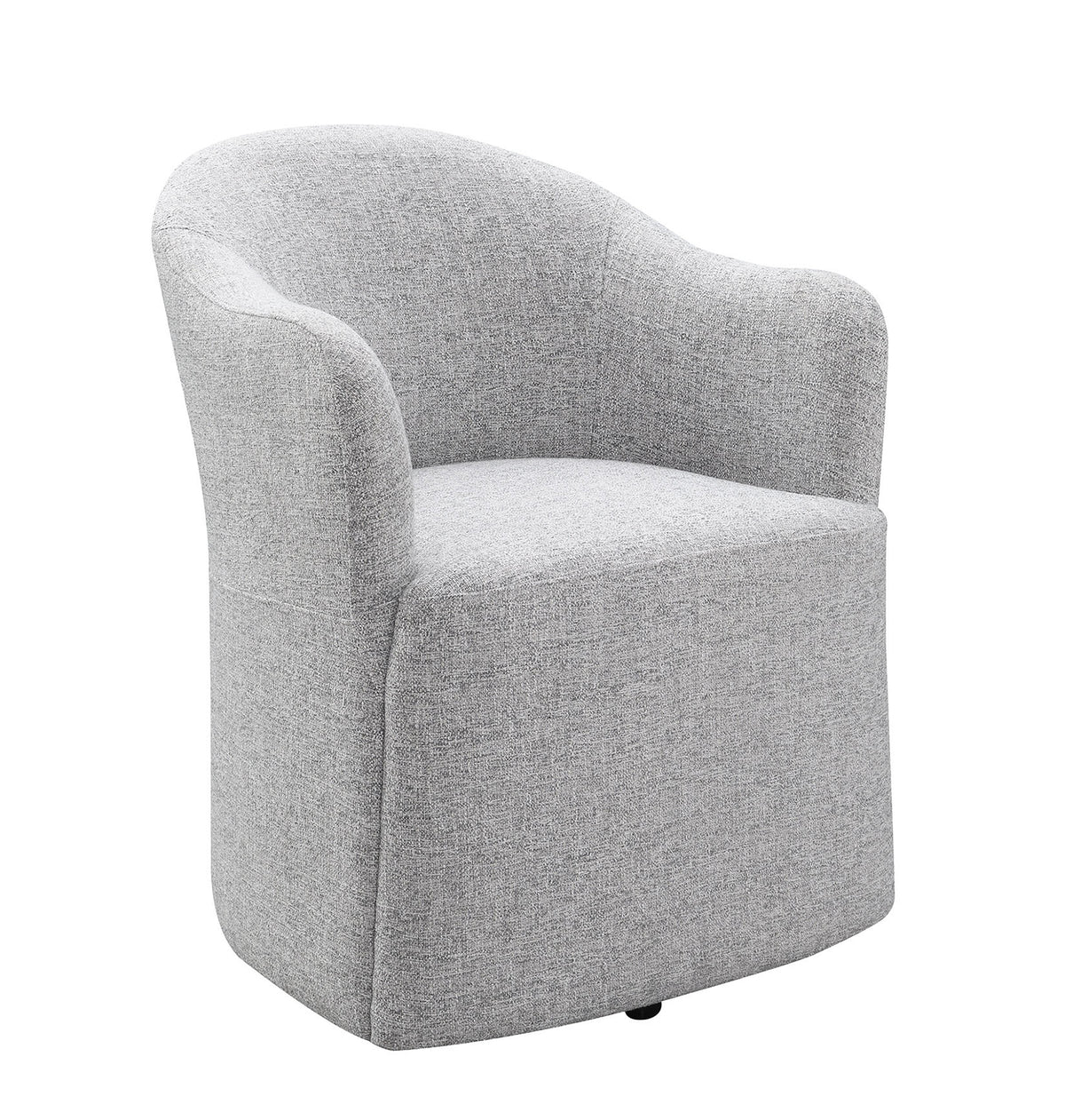 Sema Contemporary Barrel-Back Upholstered Dining Arm Chair with Casters โ view 13
