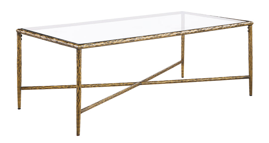 Terva Contemporary Glass Coffee & End Tables - Forged Metal Base in Matte Gold or Gunmetal