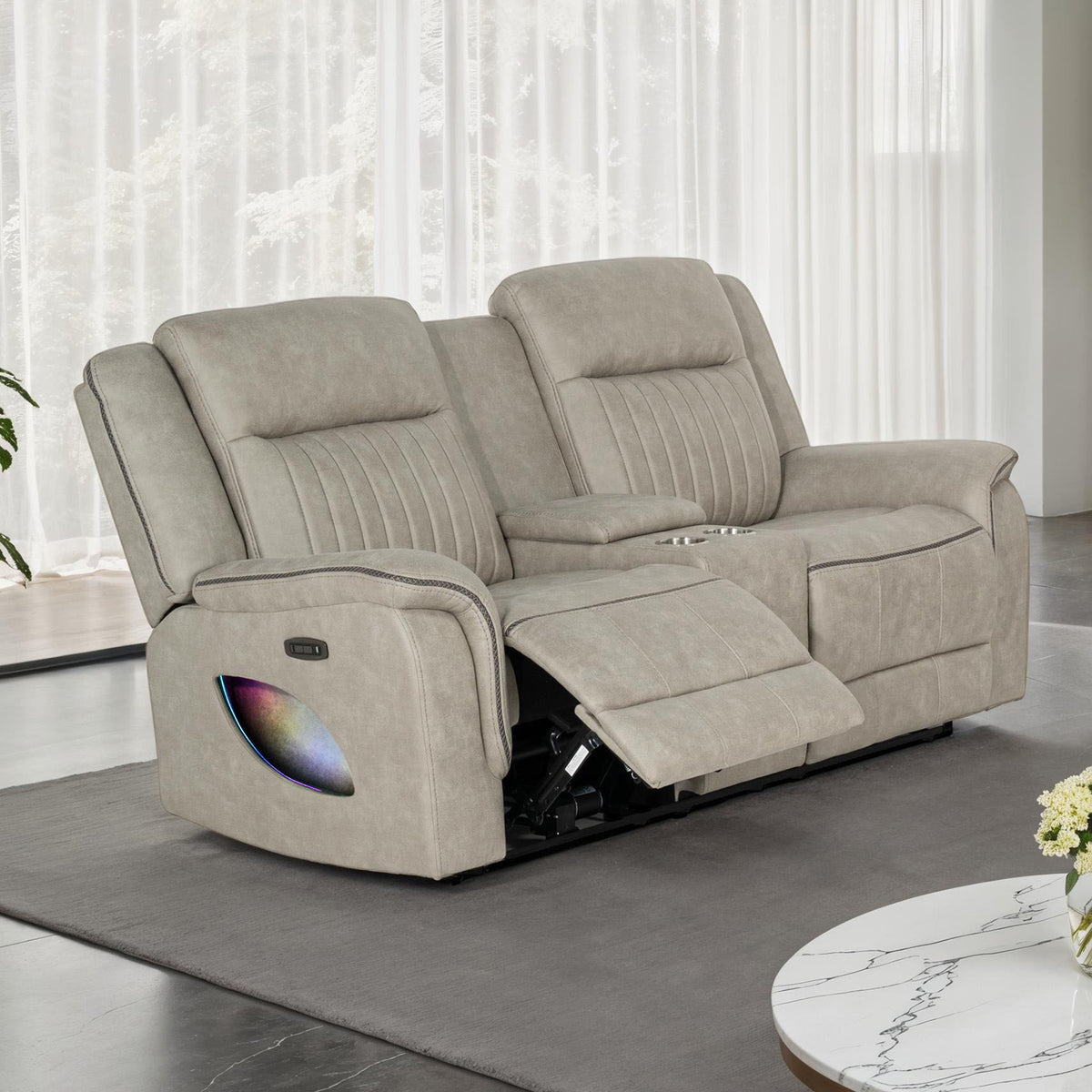 Arturus Transitional Power Reclining Sofa, Loveseat & Recliner - Power Loveseat