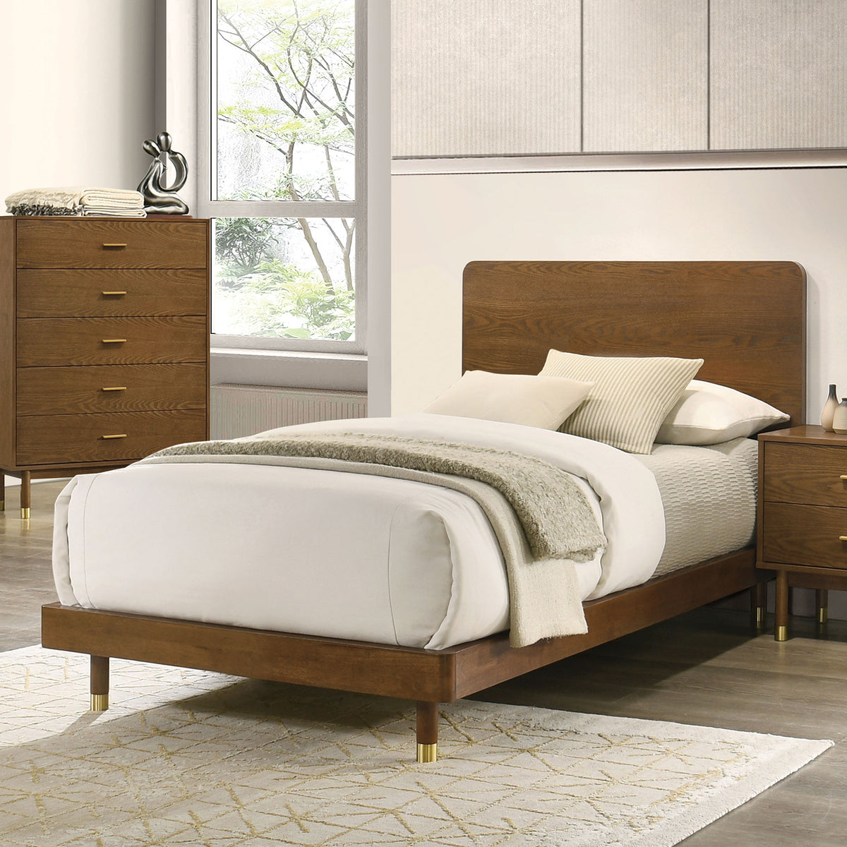Romford Mid-Century Modern Twin & Full Bed & Youth Bedroom Set - Twin Bed Only