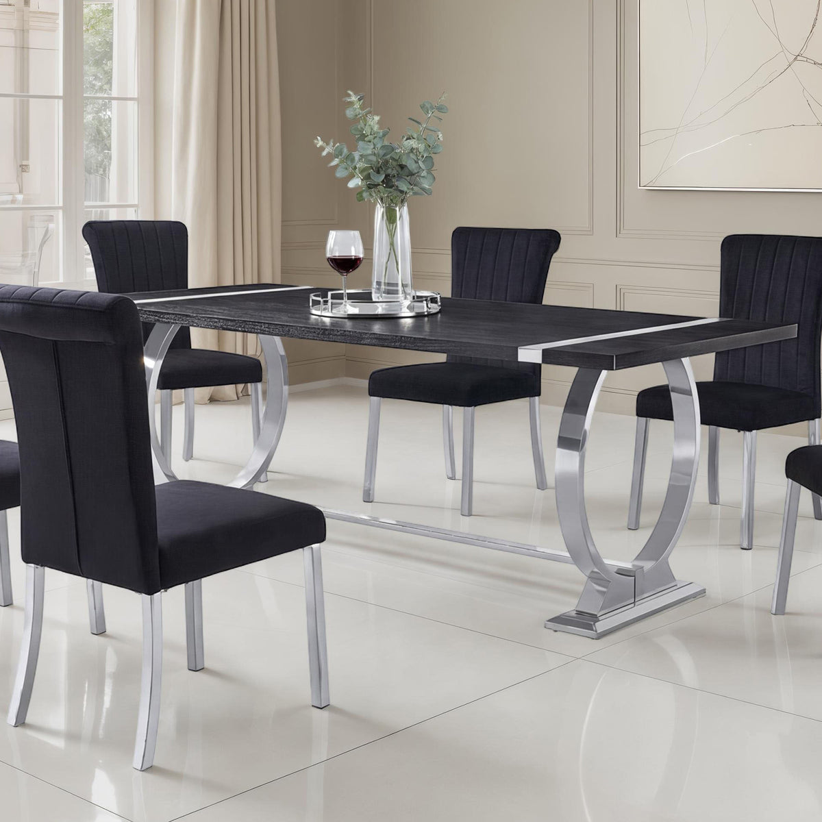 Horley Glam Dining Table & Set - 80" Table Only