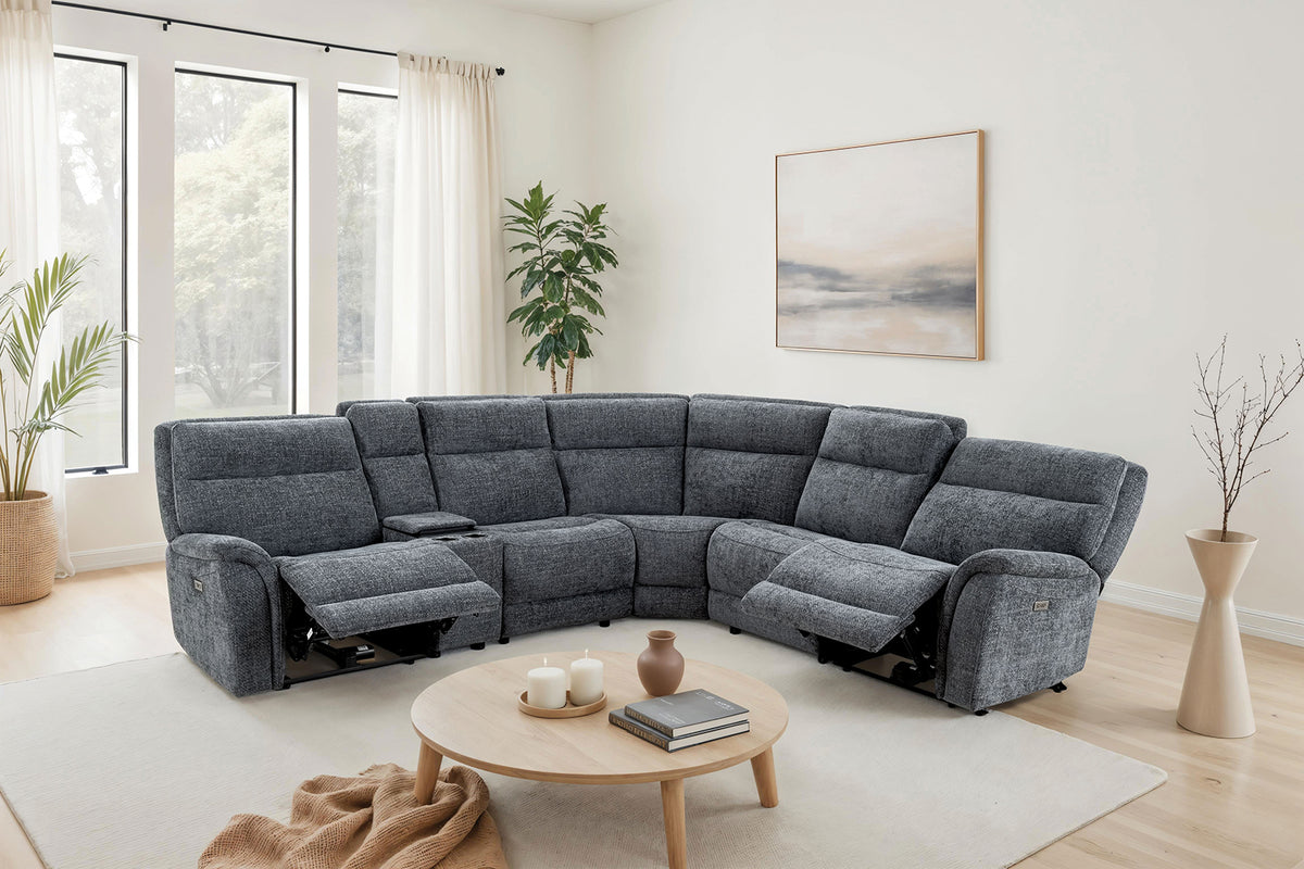 Mattheus Oversized Power Reclining Sectional - Charcoal Gray