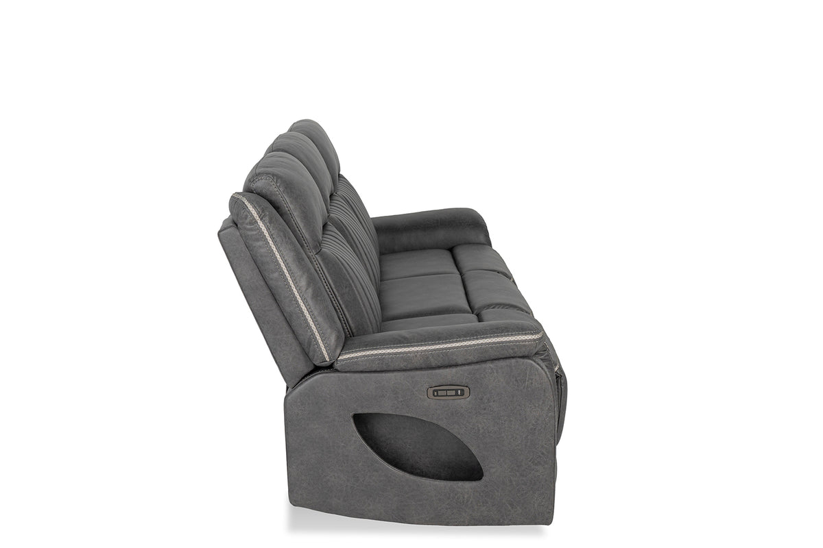 Arturus Transitional Power Reclining Sofa, Loveseat & Recliner - LED Lights & Storage Console