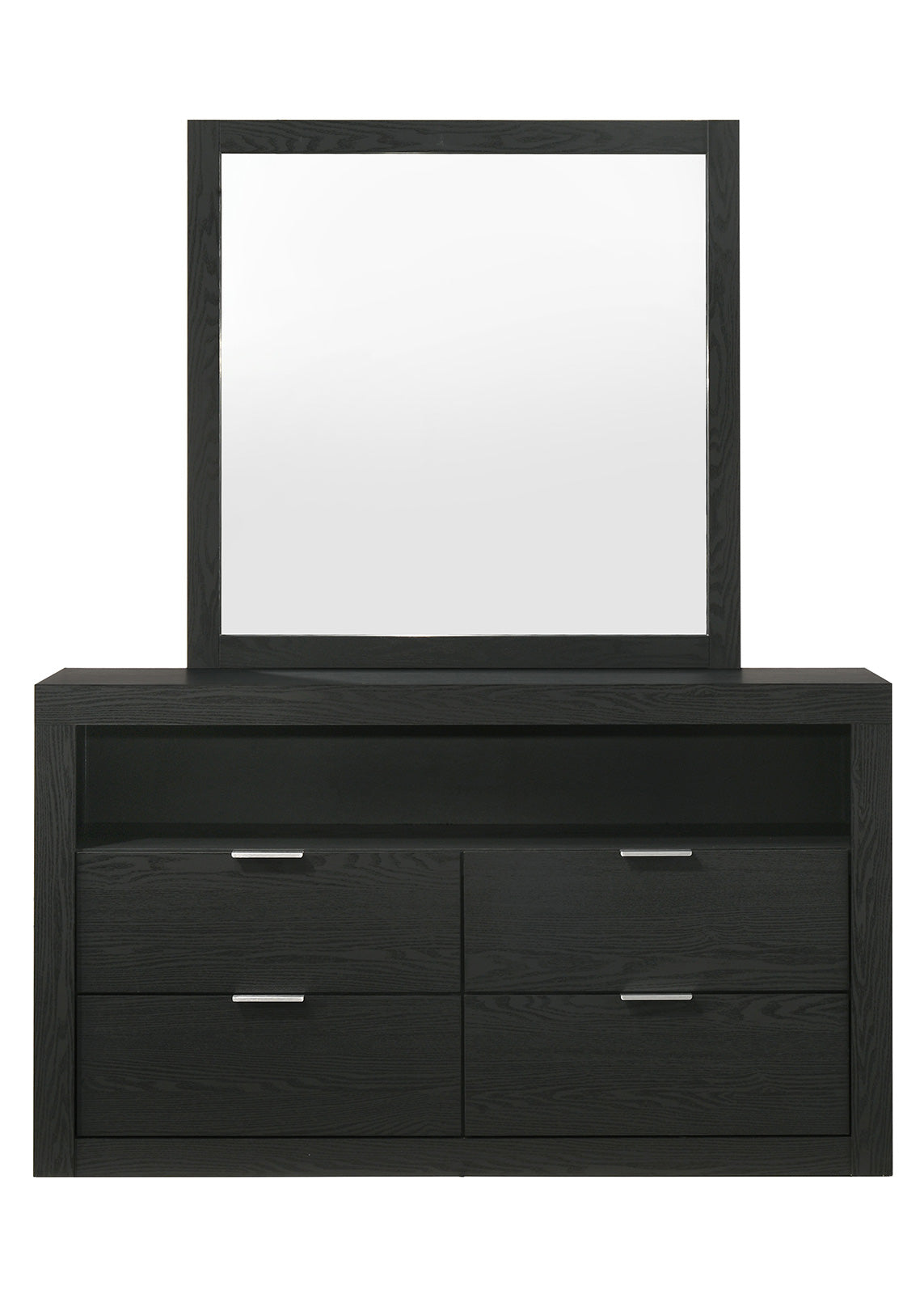 Altimari Channeled Headboard Bed & Bedroom Set - Contemporary in Black or Walnut