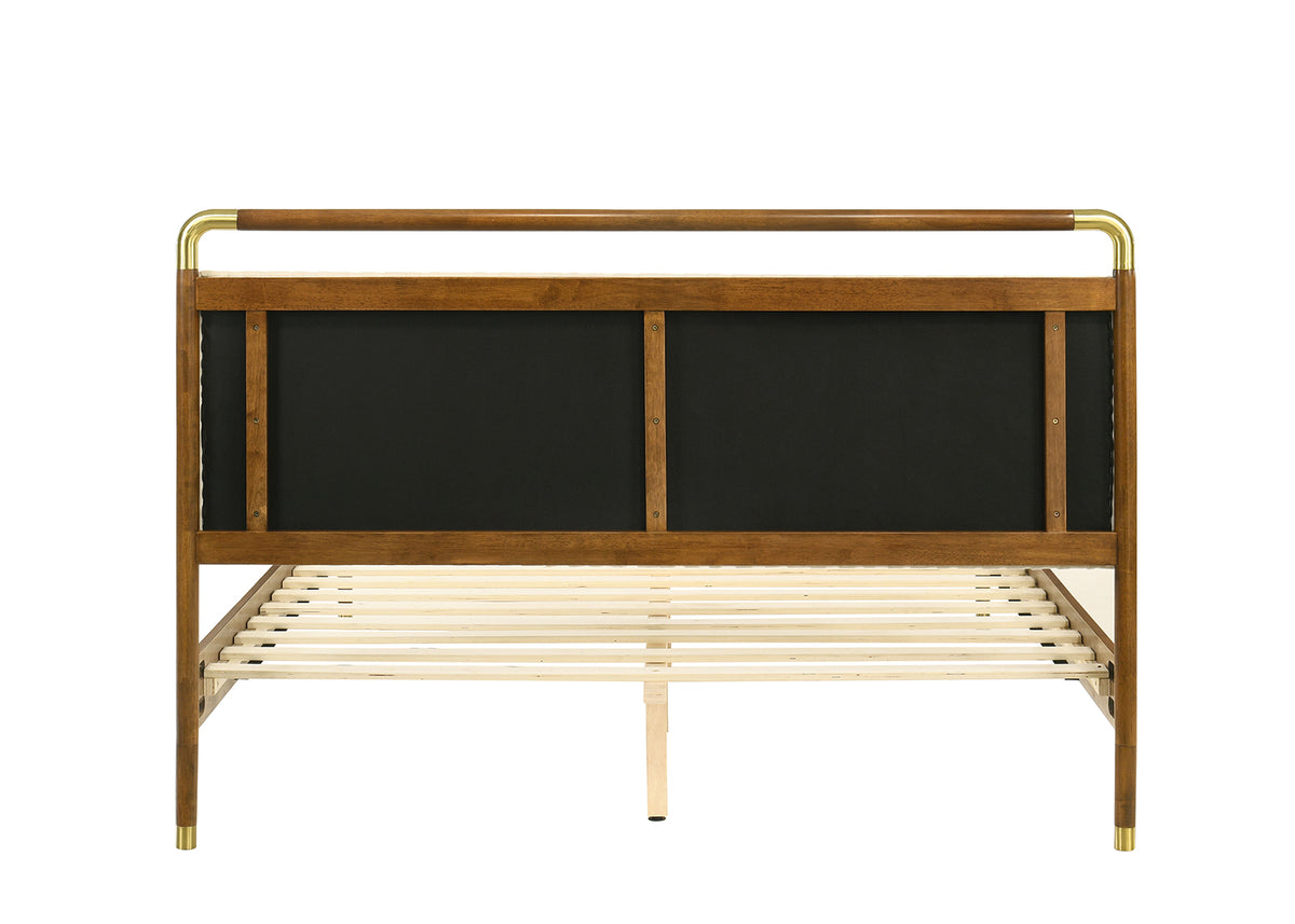 Bardot Mid-Century Modern Channel-Tufted Bed & Bedroom Set – Walnut, view 6