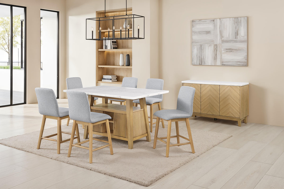 Tangier Genuine Marble Counter Height Dining Set – view 9