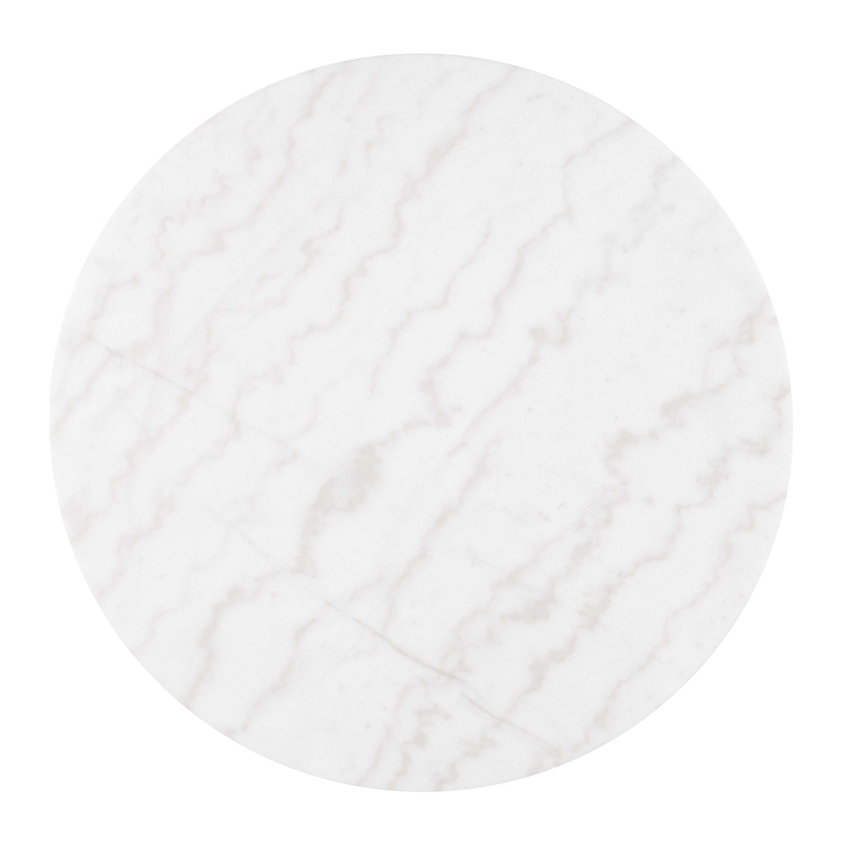 Virden Genuine Marble Cocktail & End Tables - Reeded Plinth Base with Gold Accents