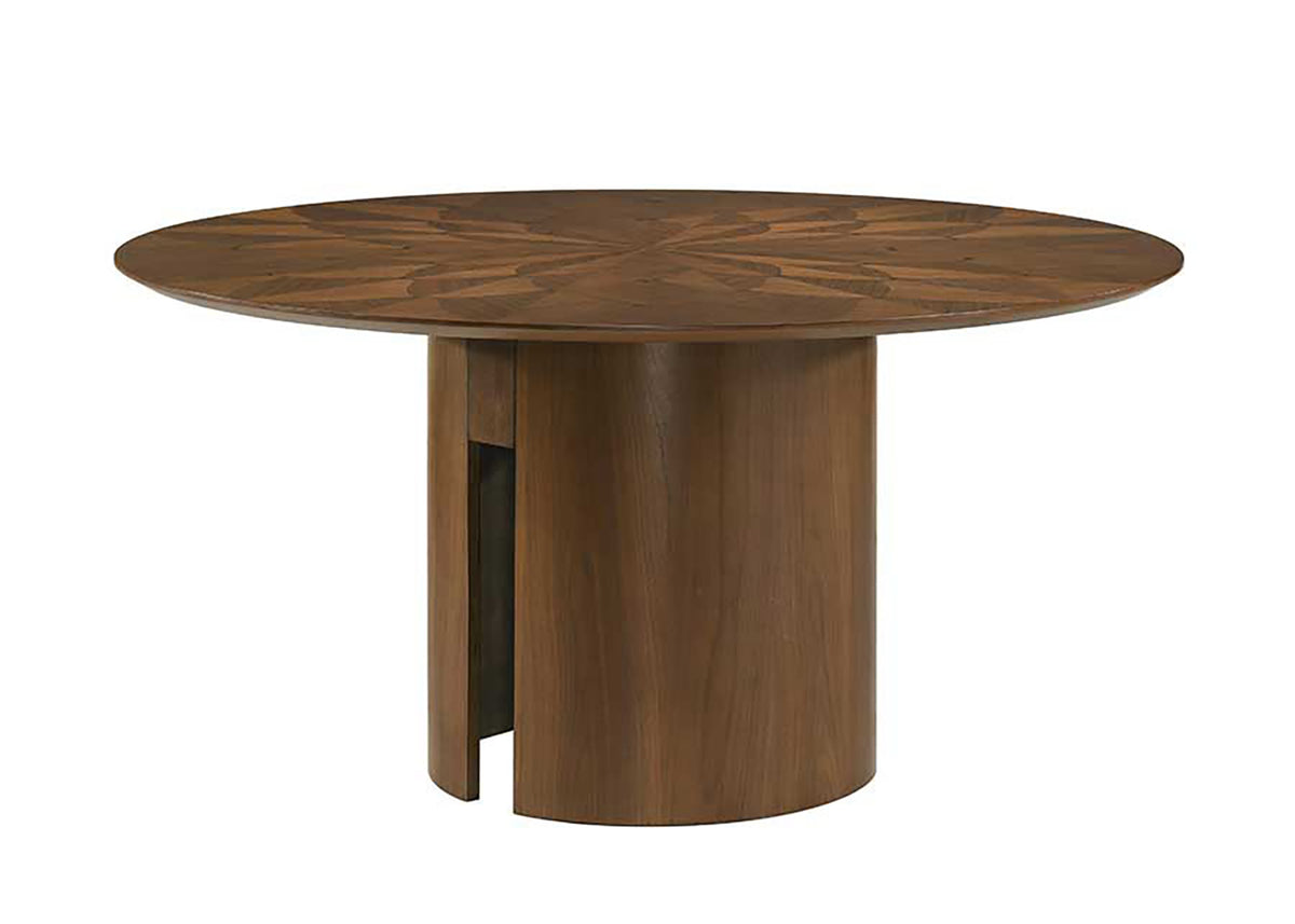 Hillerod Mid-Century Modern 59" Round Pedestal Dining Set & Sideboard – Walnut, view 4