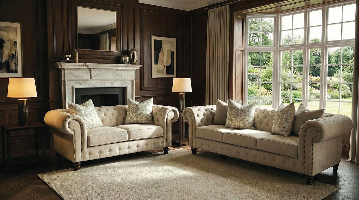 Ammirati Traditional Chesterfield Sofa, Loveseat & Chair – view 2