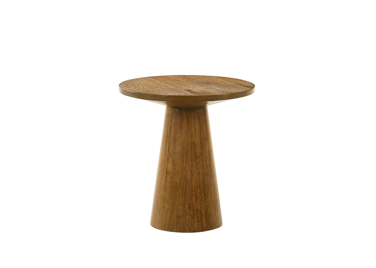 Halewood Contemporary Pedestal Coffee & End Tables - Cone-Shaped Base in Black, Oak or Walnut