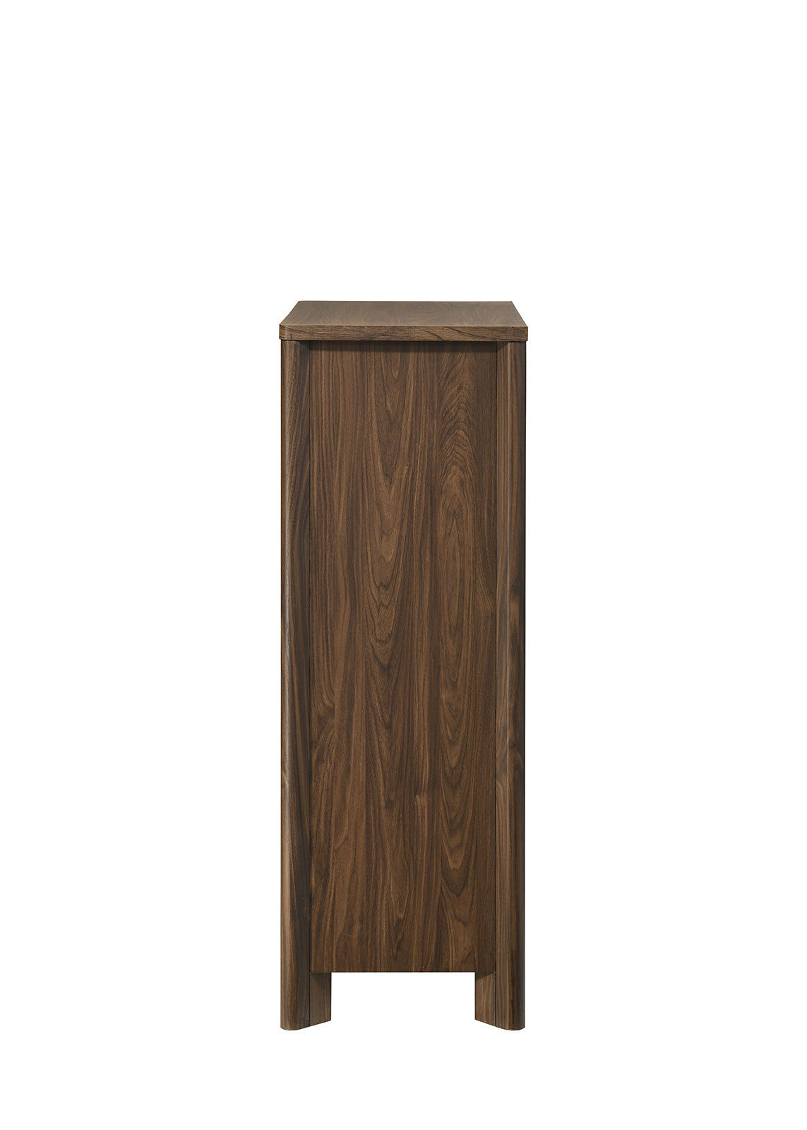 Hayward Mid-Century Modern Bedroom Collection - LED Channeled Headboard Bed, Dresser, Chest & USB Nightstand in Walnut