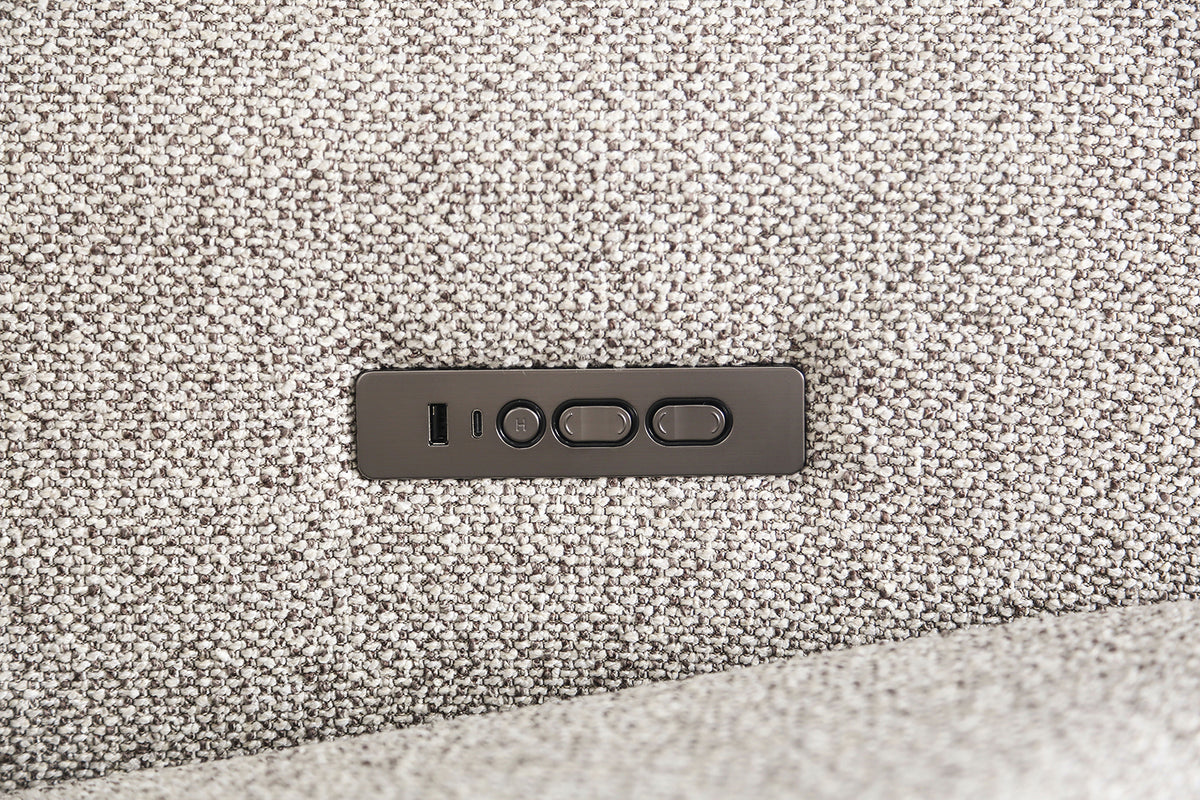 Zander Zero Gravity Power Reclining Sectional - Wireless Charging Console in Taupe