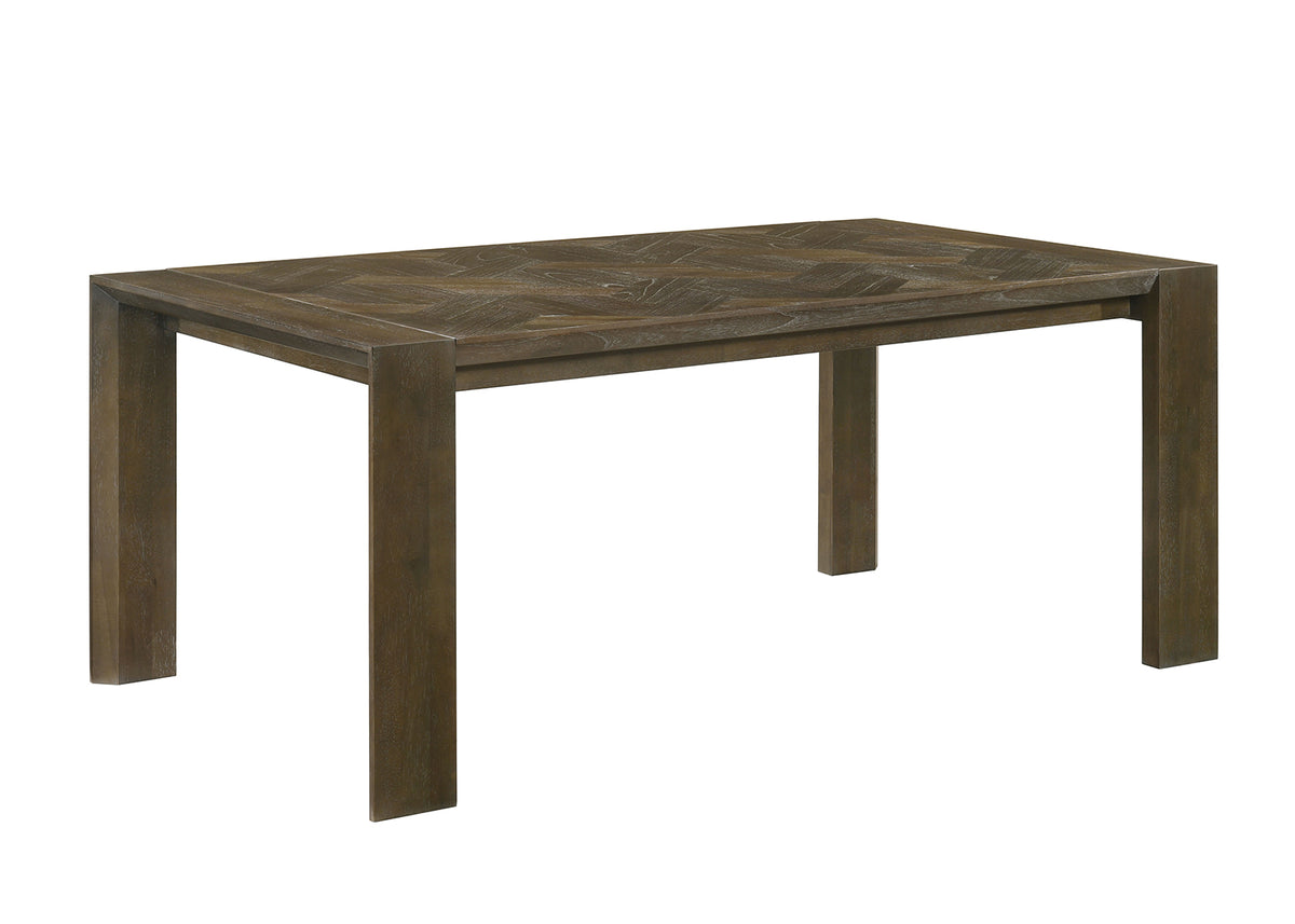 Coppet Transitional Inlay Dining Table & Upholstered Chairs – Dark Walnut, view 3