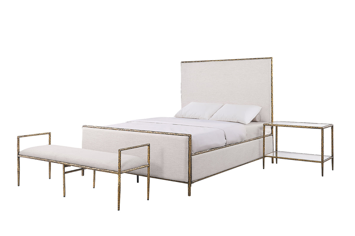 Valda Forged Steel Upholstered Bed & Bench – view 5