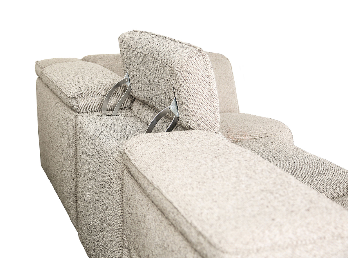 Zander Zero Gravity Power Reclining Sectional - Wireless Charging Console in Taupe