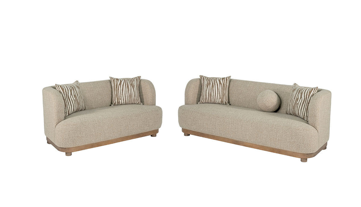 Sarabi Contemporary Sofa, Loveseat & Chair with Plinth Wood Base – view 12