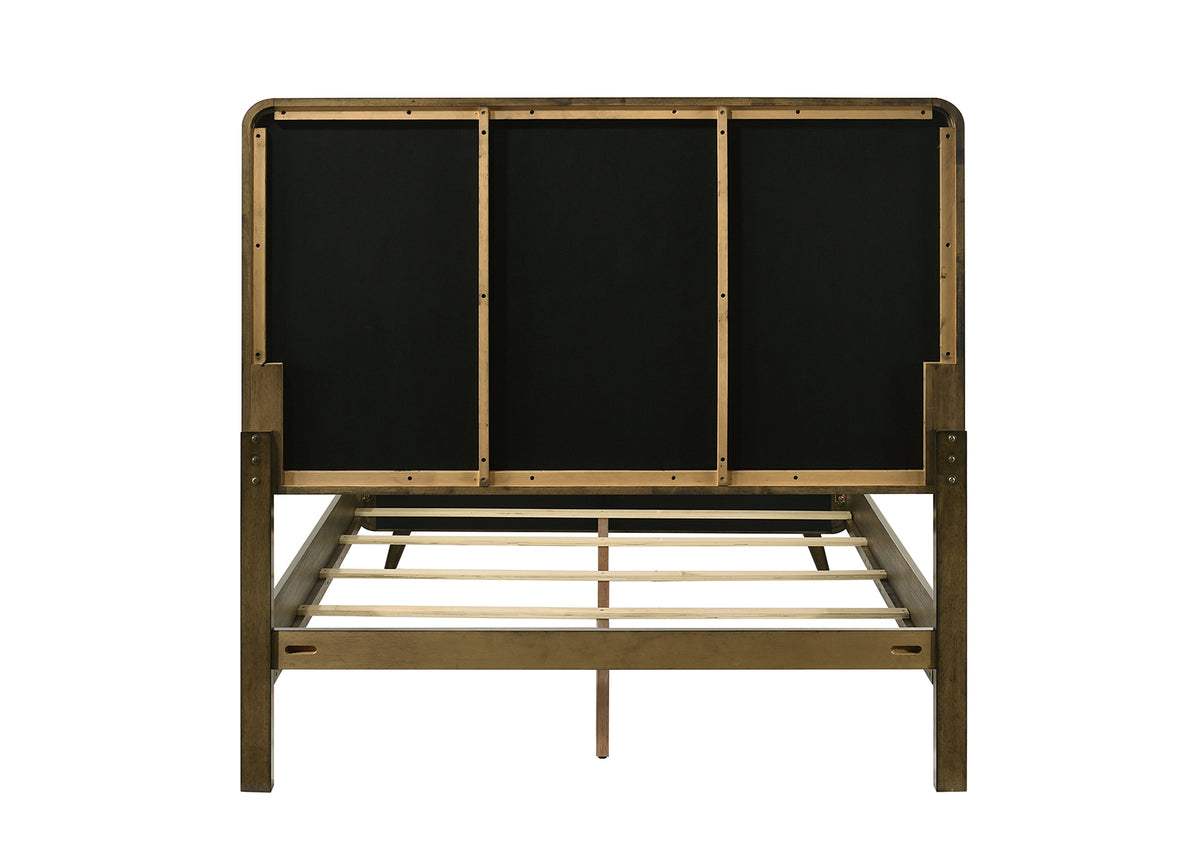 Eastlin Mid-Century Modern Bed & Bedroom Set with Channeled Upholstered Headboard โ Walnut, view 7