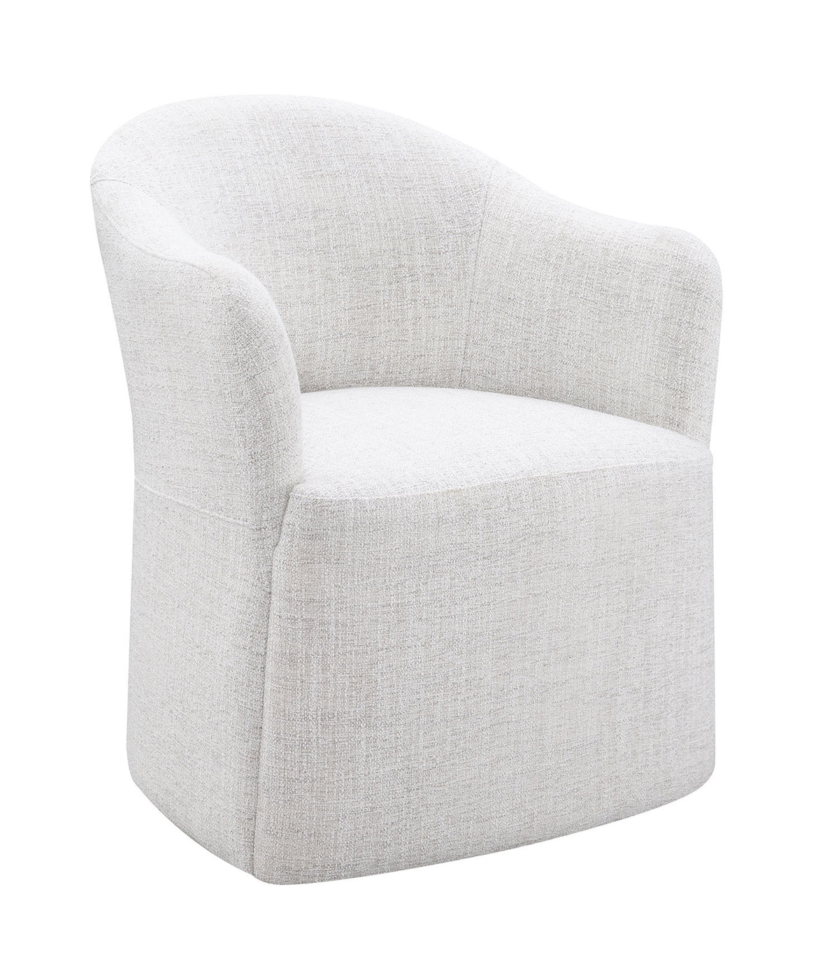Sema Contemporary Barrel-Back Upholstered Dining Arm Chair with Casters โ view 17