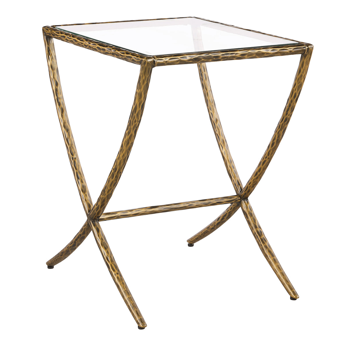 Vilna Contemporary Forged Steel Side Table - Matte Gold