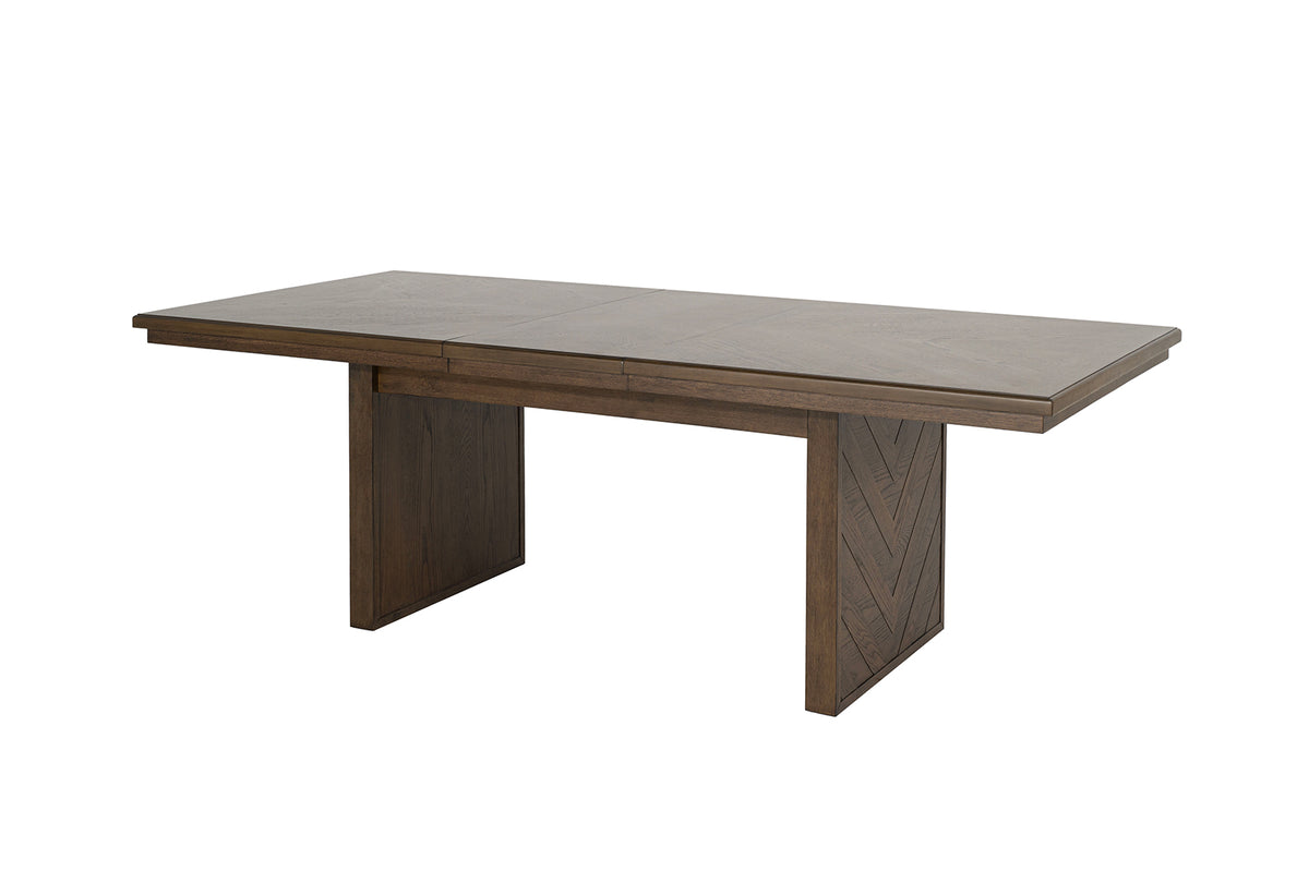 Casoria Rustic Extendable Trestle Dining Collection - Chevron Detail Table, Chairs & Sideboard