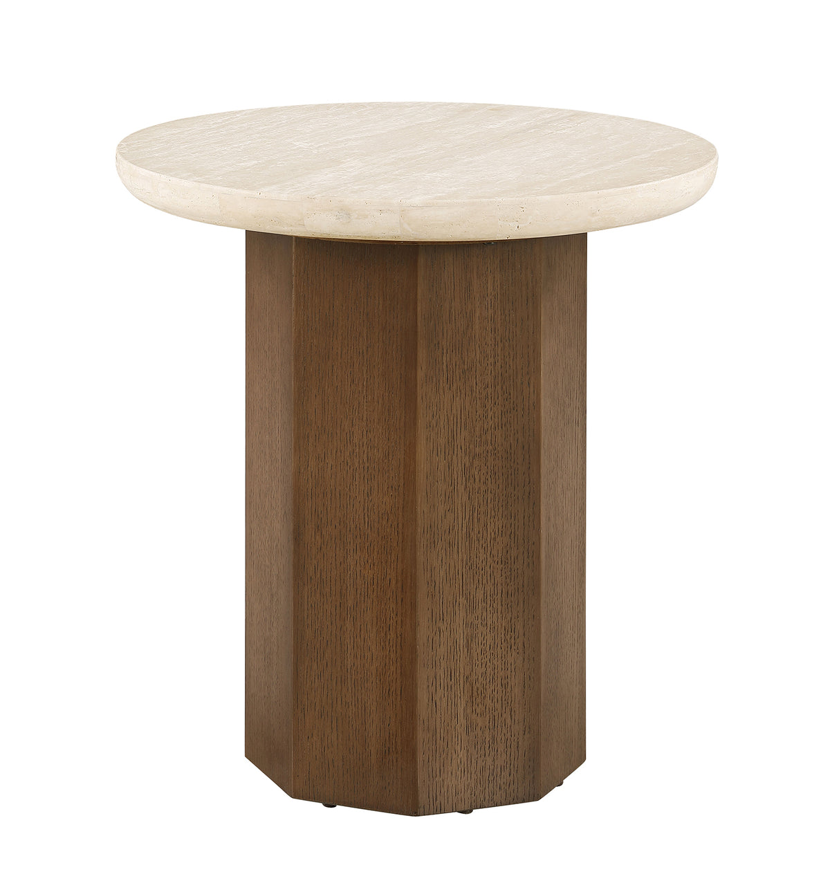 Florian Organic-Shape Travertine Coffee & End Table - End Table