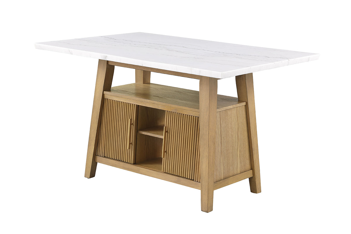 Tangier Genuine Marble Counter Height Dining Set - Counter Table Only (60")