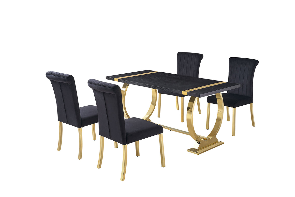 Horley Glam Dining Table & Set - 60" Table Only