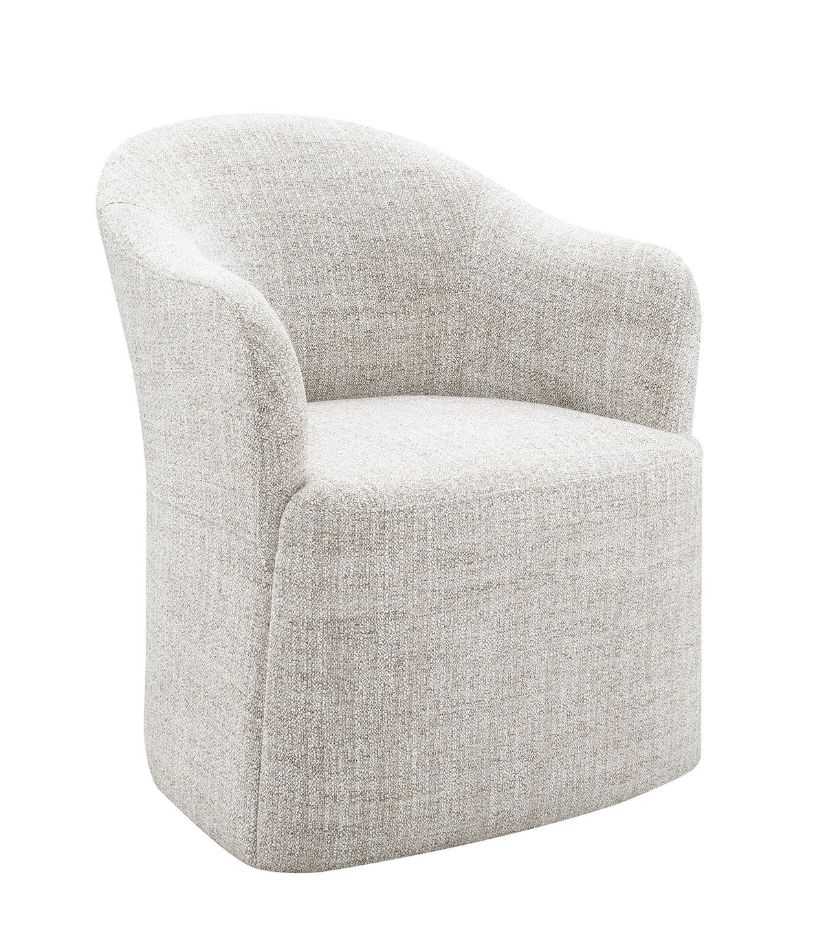 Sema Contemporary Barrel-Back Upholstered Dining Arm Chair with Casters โ view 9