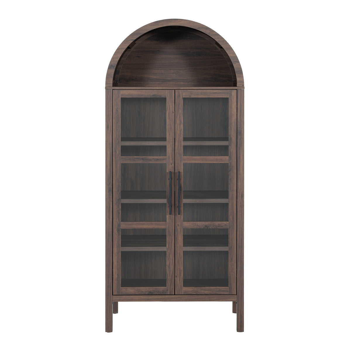 Gateshead 72" Arched Display Cabinet with Glass Doors & Adjustable Shelves – view 9