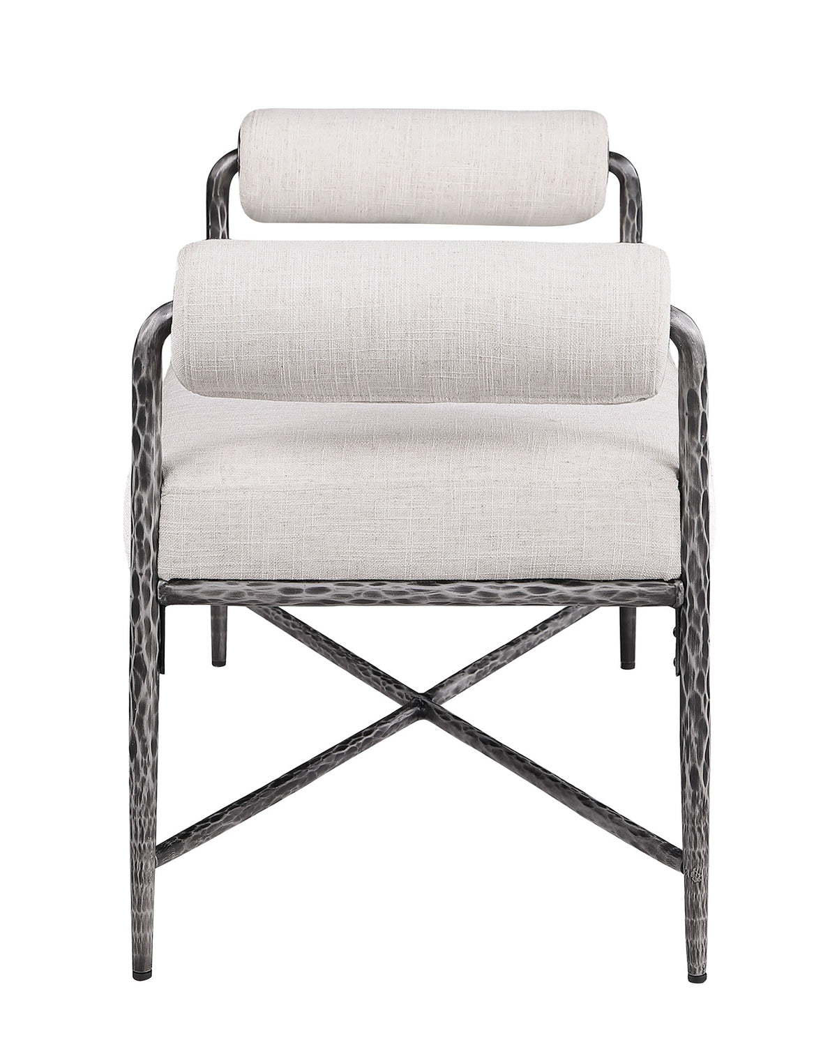 Vilna Contemporary Forged Steel Upholstered Bed & Bench – view 14