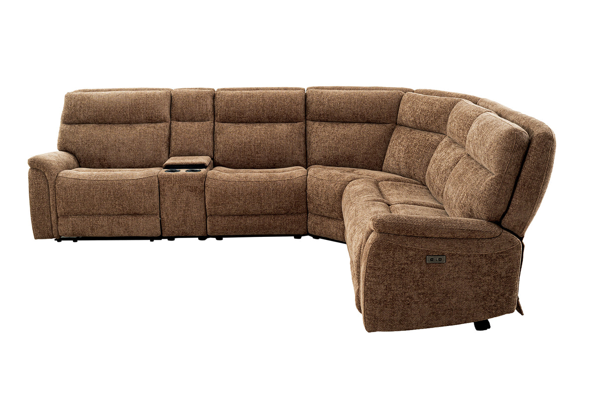 Mattheus Oversized Power Reclining Sectional - USB, Cup Holders & Cooler Console