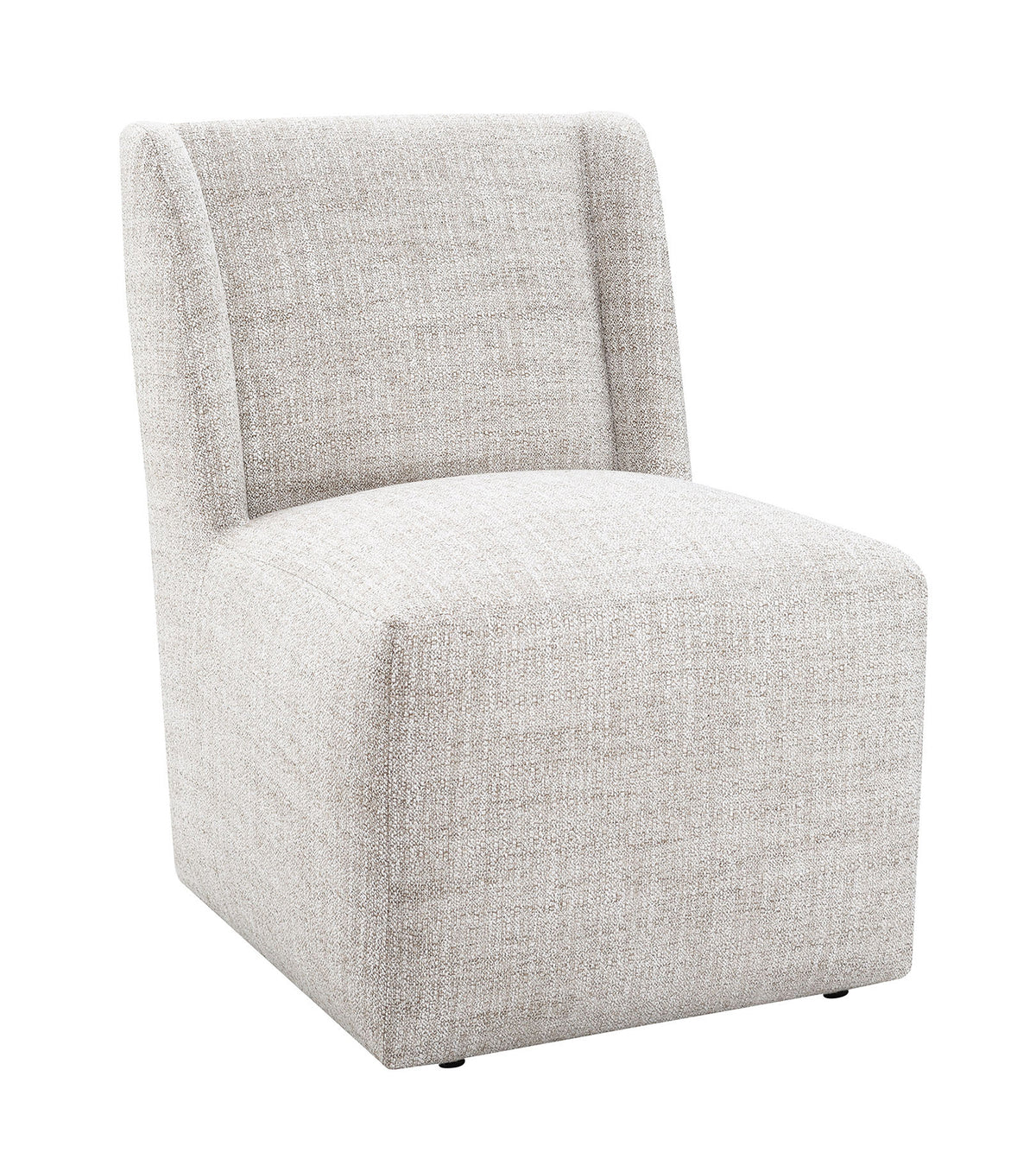 Fede Contemporary Wingback Upholstered Dining Chair with Casters – view 9
