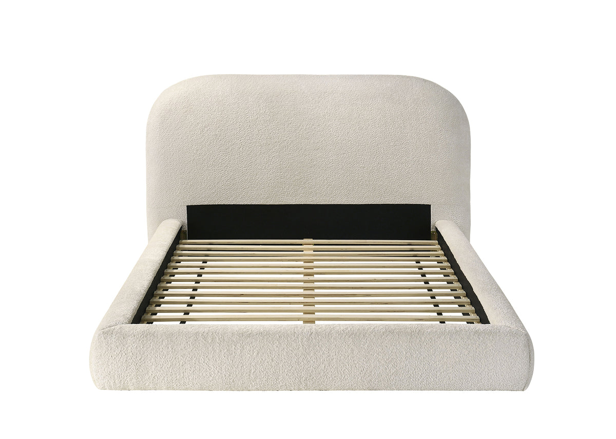 Whitnash Contemporary Round-Profile Upholstered Platform Bed – view 3