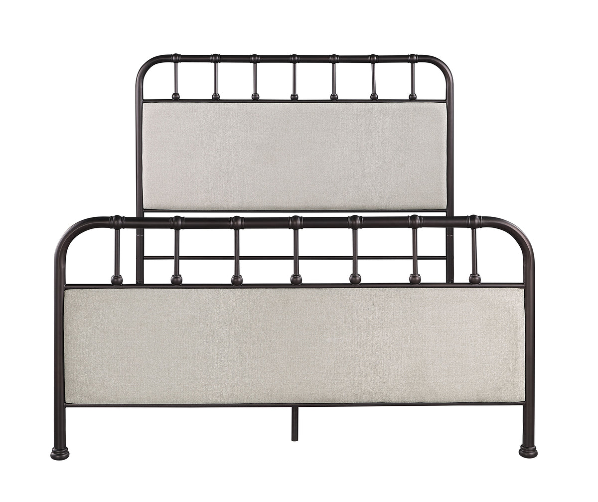 Passini Industrial Upholstered Metal Bed – view 4
