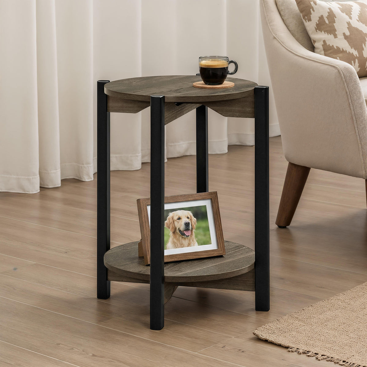 Hyde Transitional Coffee & End Tables - Round End Table