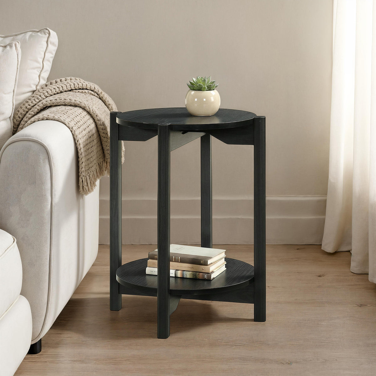 Hyde Transitional Coffee & End Tables - Round End Table