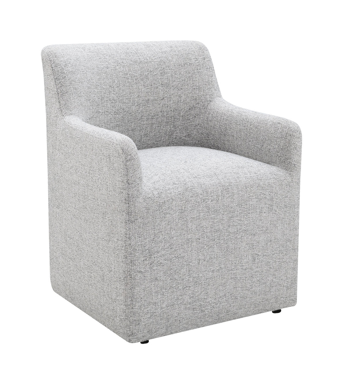 Fico Barrel-Back Upholstered Dining Arm Chair with Casters – view 9