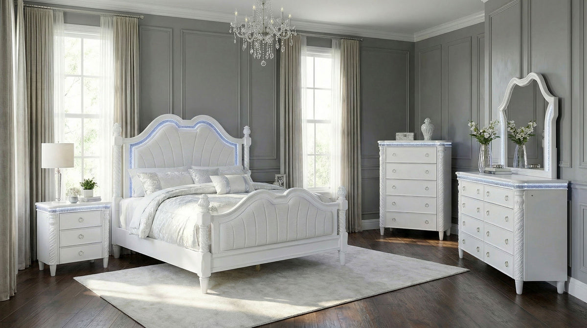 Swindon Glam Bed & Bedroom Set with LED Lighting โ view 2