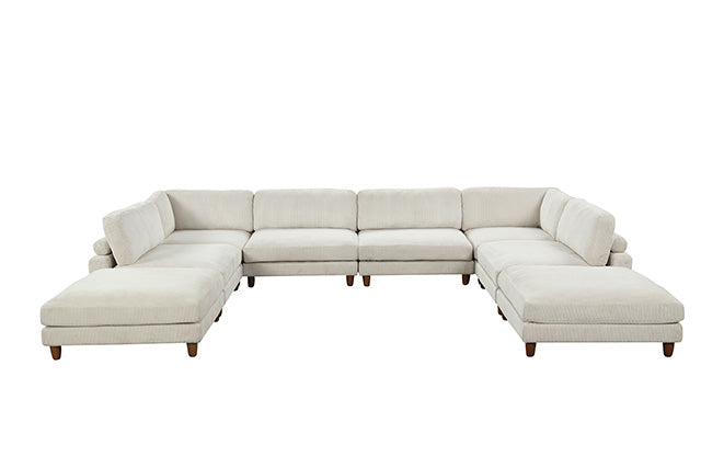 Dagenham Contemporary Modular Sectional Sofa - Corduroy Velvet with Adjustable Back Support - fm6800bg-b-wb-4