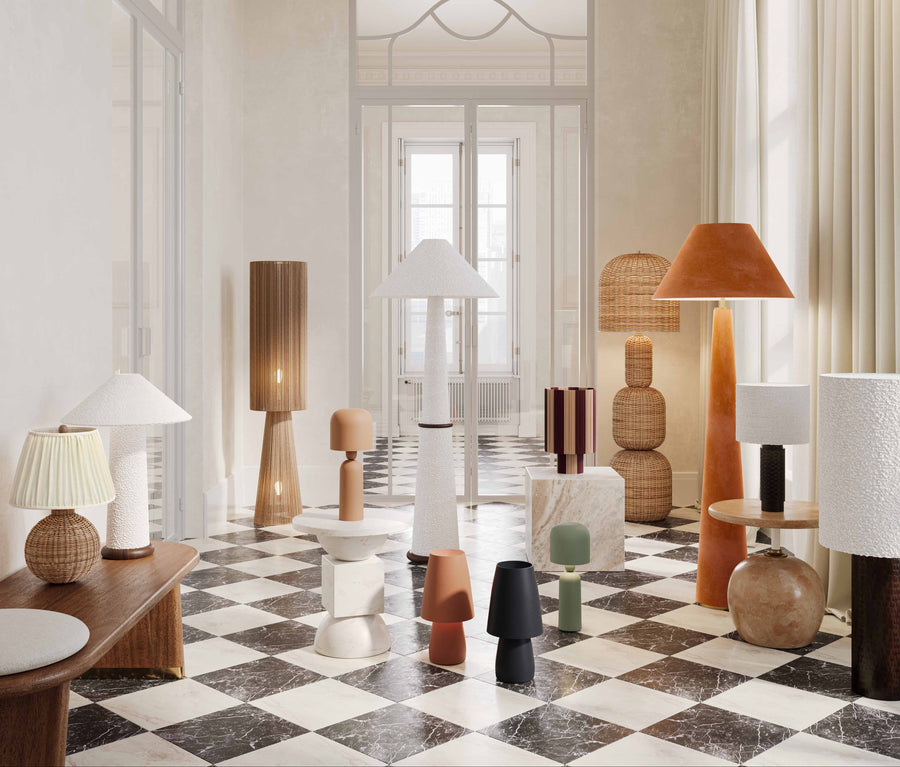 Faith White Boucle Table Lamp