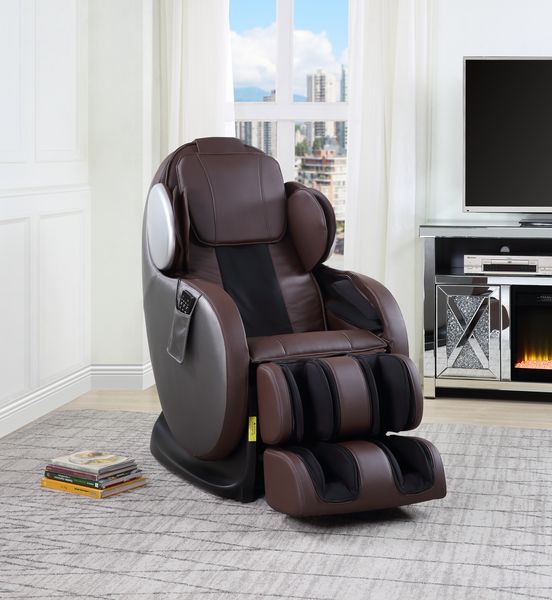 Pacari Zero Gravity Full-Body Massage Chair - 16 Airbags, Foot Massage & Shiatsu in Chocolate or Black Leatherette