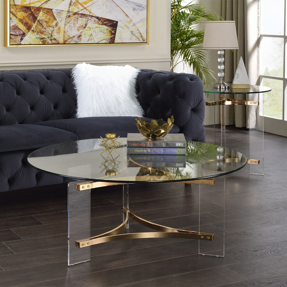 Sosi Round Glass Coffee & End Table