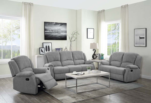 Zorina Motion Recliner - Pocket Coil Seat & Pillow Top Arms in Gray Fabric
