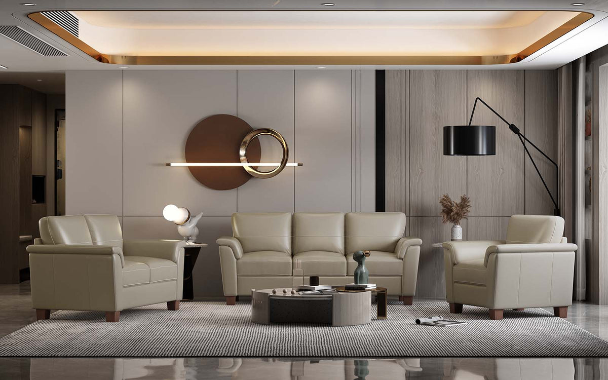 Pacific Palisades Top Grain Leather Sofa, Loveseat & Chair