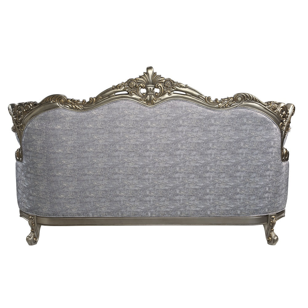 Miliani Button-Tufted Sofa, Loveseat & Marble Sofa Table