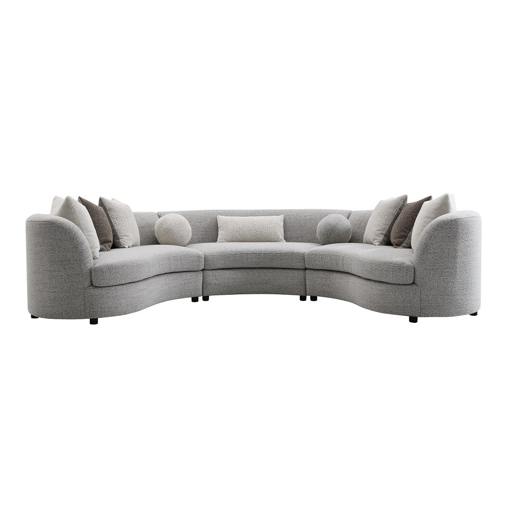 Ivria Curved Sectional Sofa with 9 Pillows