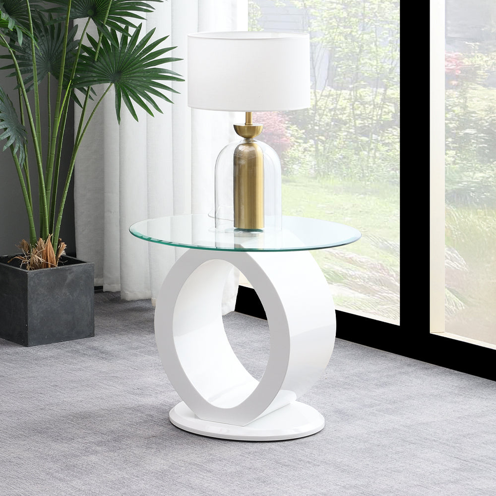 Larry Glass Top End & Sofa Tables